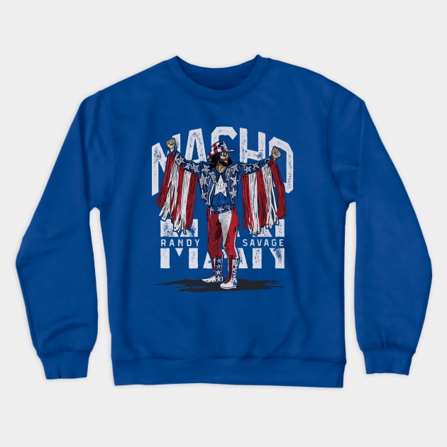 Macho Man Stars And Stripes Crewneck Sweatshirt by MunMun_Design